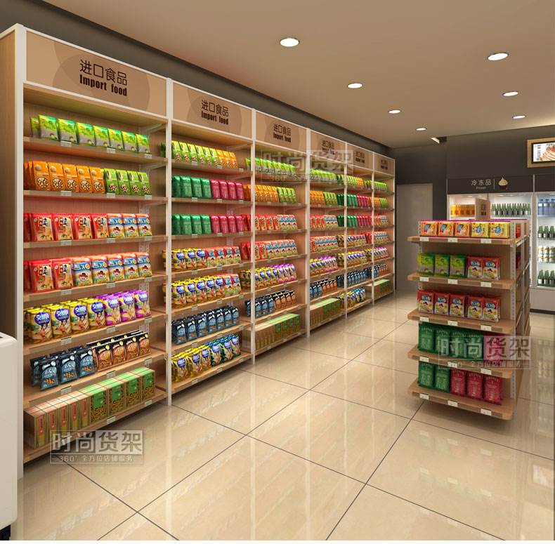 點(diǎn)亮超市美味 木背板帶燈箱食品貨架，供應(yīng)商如何助力超市升級(jí)？